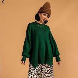 Dressed in Lala Sweater Weather Oversized knit in emerald